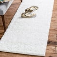 thumbnail image 1 of Unique Loom Solid Shag Collection Area Rug (2' 7" x 19' 8" Runner Snow White), 1 of 7