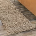 thumbnail image 1 of Unique Loom Solid Shag Collection Area Rug (2' 7" x 19' 8" Runner Taupe), 1 of 7