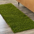thumbnail image 1 of Unique Loom Solid Shag Collection Area Rug (2' 7" x 10' Runner Grass Green), 1 of 7
