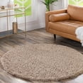 thumbnail image 1 of Unique Loom Solid Shag Collection Area Rug (3' 1" Round Taupe), 1 of 6