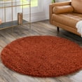 thumbnail image 1 of Unique Loom Solid Shag Collection Area Rug (3' 1" Round Terracotta), 1 of 7