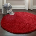 thumbnail image 1 of Unique Loom Solid Shag Collection Area Rug (4' 1" Round Cherry Red), 1 of 6