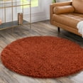 thumbnail image 1 of Unique Loom Solid Shag Collection Area Rug (4' 1" Round Terracotta), 1 of 7