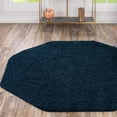 thumbnail image 1 of Unique Loom Solid Shag Collection Area Rug (4' 1" Octagon Sapphire Blue/Navy Blue), 1 of 7