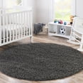 thumbnail image 1 of Unique Loom Solid Shag Collection Area Rug (5' 3" Round Graphite Gray), 1 of 7