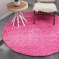 thumbnail image 1 of Unique Loom Solid Shag Collection Area Rug (5' 3" Round Taffy Pink), 1 of 7