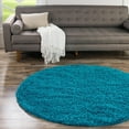 thumbnail image 1 of Unique Loom Solid Shag Collection Area Rug (5' 3" Round Turquoise), 1 of 7