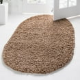 thumbnail image 1 of Unique Loom Solid Shag Collection Area Rug (5' 3" x 8' Oval Sandy Brown), 1 of 7
