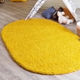 thumbnail image 1 of Unique Loom Solid Shag Collection Area Rug (5' 3" x 8' Oval Tuscan Sun Yellow), 1 of 7