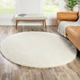 thumbnail image 1 of Unique Loom Solid Shag Collection Area Rug (6' 1" Round Snow White), 1 of 7