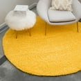 thumbnail image 1 of Unique Loom Solid Shag Collection Area Rug (6' 1" Round Tuscan Sun Yellow), 1 of 7
