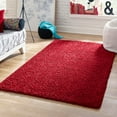 thumbnail image 1 of Unique Loom Solid Shag Collection Area Rug (6' 1" x 9' Rectangle Cherry Red), 1 of 7