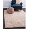 thumbnail image 1 of Unique Loom Solid Shag Collection Area Rug (6' 1" x 9' Rectangle, Taupe), 1 of 9