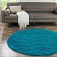 thumbnail image 1 of Unique Loom Solid Shag Collection Area Rug (7' 1" Round Turquoise), 1 of 7