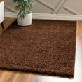 thumbnail image 1 of Unique Loom Solid Shag Collection Area Rug (7' 1" x 10' Rectangle Chocolate Brown), 1 of 7