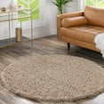 thumbnail image 1 of Unique Loom Solid Shag Collection Area Rug (7' 10" Round Taupe), 1 of 7