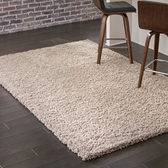 Unique Loom Solid Shag Collection Area Rug (7' 10" x 10' Rectangle Taupe)
