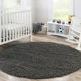 thumbnail image 1 of Unique Loom Solid Shag Collection Area Rug (7' 10" Round Graphite Gray), 1 of 7