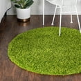 thumbnail image 1 of Unique Loom Solid Shag Collection Area Rug (7' 10" Round Grass Green), 1 of 7