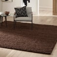 thumbnail image 1 of Unique Loom Solid Shag Collection Area Rug (7' 10" Square Chocolate Brown), 1 of 7
