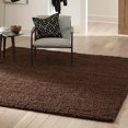 Unique Loom Solid Shag Collection Area Rug (8' Square Chocolate Brown ...