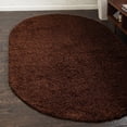 thumbnail image 1 of Unique Loom Solid Shag Collection Area Rug (7' 10" x 10' Oval Chocolate Brown), 1 of 7
