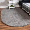 thumbnail image 1 of Unique Loom Solid Shag Collection Area Rug (7' 10" x 10' Oval Cloud Gray), 1 of 7