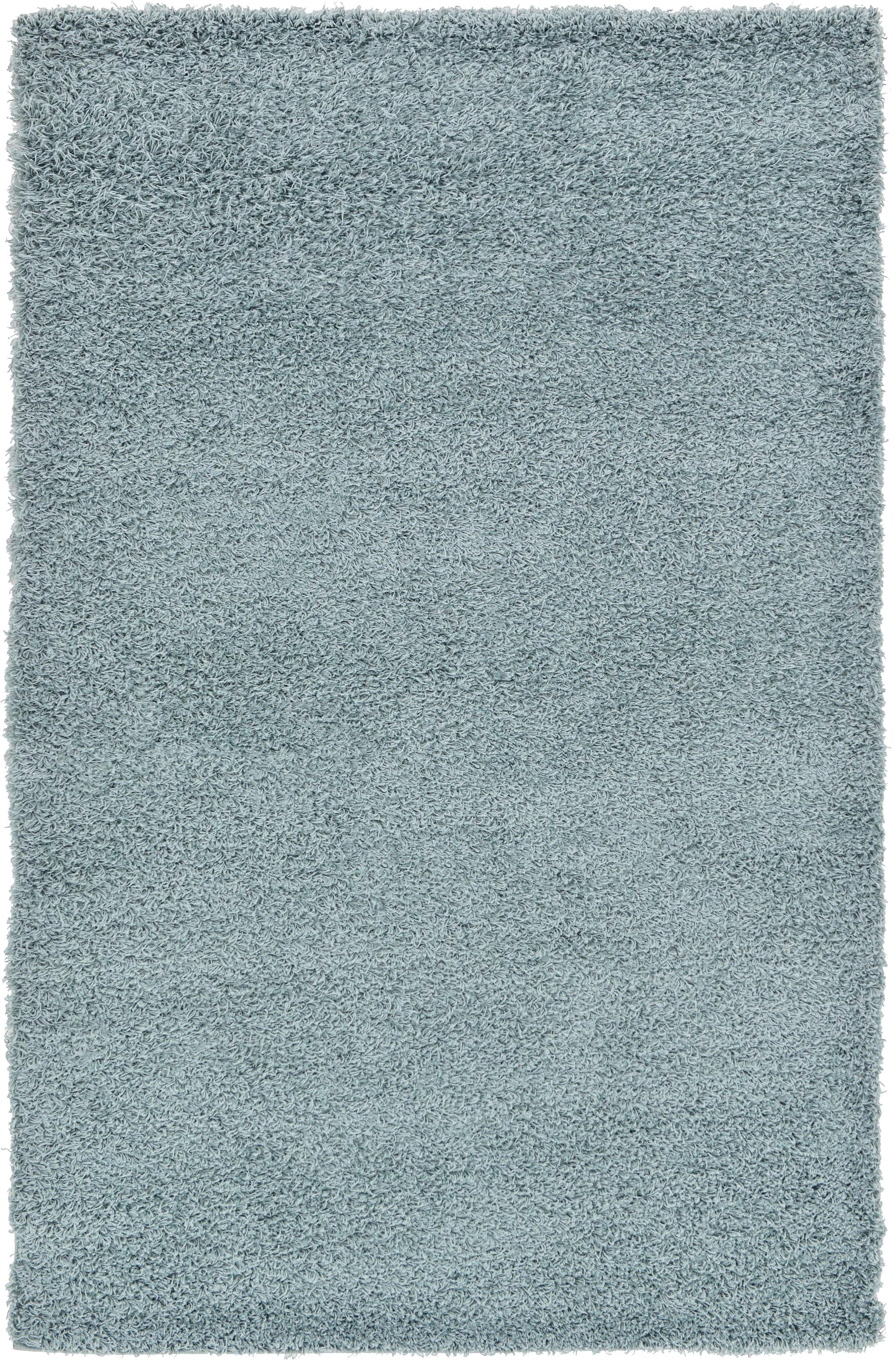 Unique Loom Solid Shag Rug Light Slate Blue 5' 1" x 8' Rectangle Solid ...