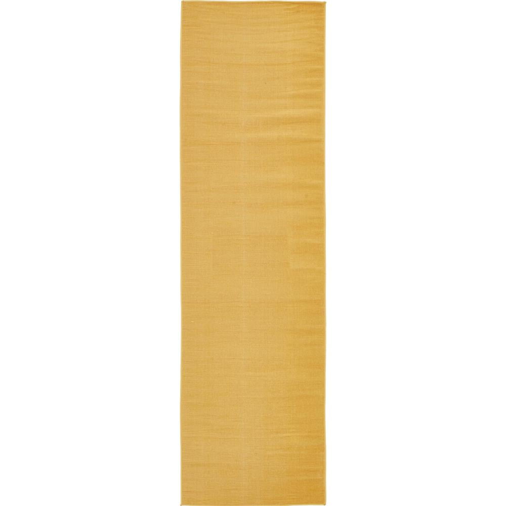 Gold Flat Woven Synthetic Runner Rug 2' 9" x 9' 10"