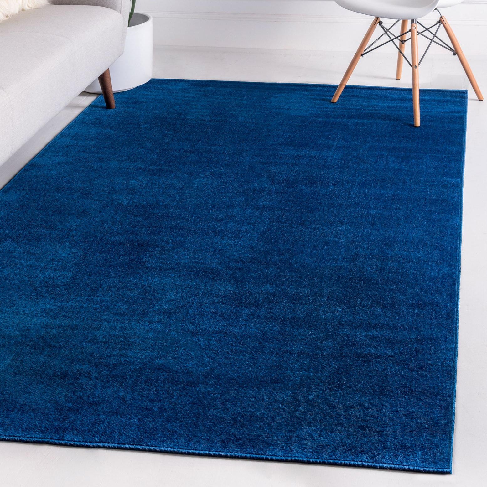 Navy Blue 9' x 12' Rectangular Braided Synthetic Rug