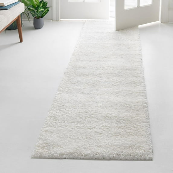 Unique Loom Solo Collection Area Rug - Calabasas (2' 2" x 13' 1" Runner Snow White)