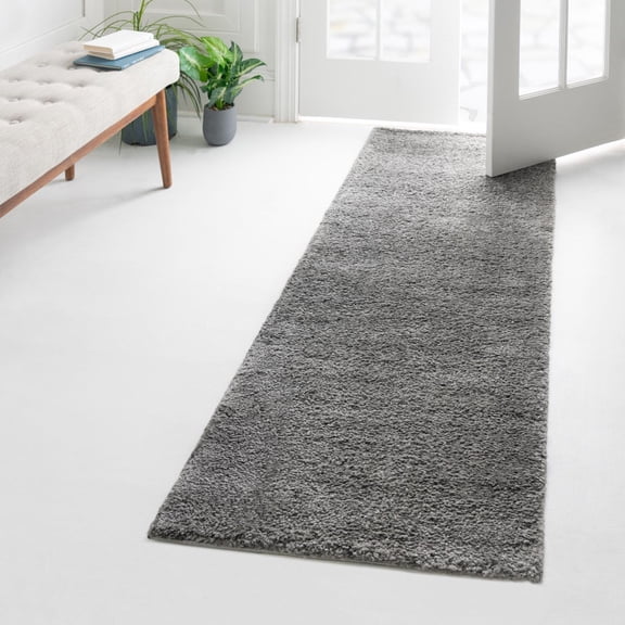 Unique Loom Solo Collection Area Rug - Calabasas (2' 2" x 8' Runner Gray)