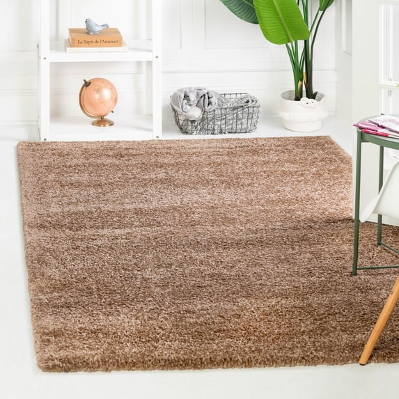 Unique Loom Solo Collection Area Rug - Calabasas (3' 3" x 5' 3" Rectangle Light Brown)