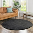 thumbnail image 1 of Unique Loom Solo Collection Area Rug - Calabasas (6' 1" Round Charcoal/Black), 1 of 7