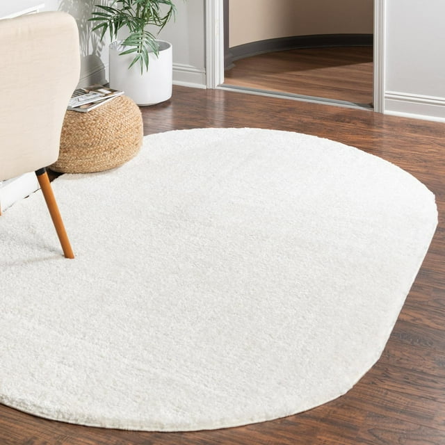 Unique Loom Solo Collection Area Rug - Calabasas (7' 11" x 10' Oval Snow White)