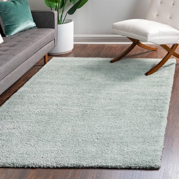 Unique Loom Solo Collection Area Rug - Calabasas (8' x 10' Rectangle Sea Salt Blue/Light Blue)