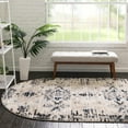 thumbnail image 1 of Unique Loom Tucson Collection Area Rug - Sonora (8' x 10' Oval Ivory/Black), 1 of 6