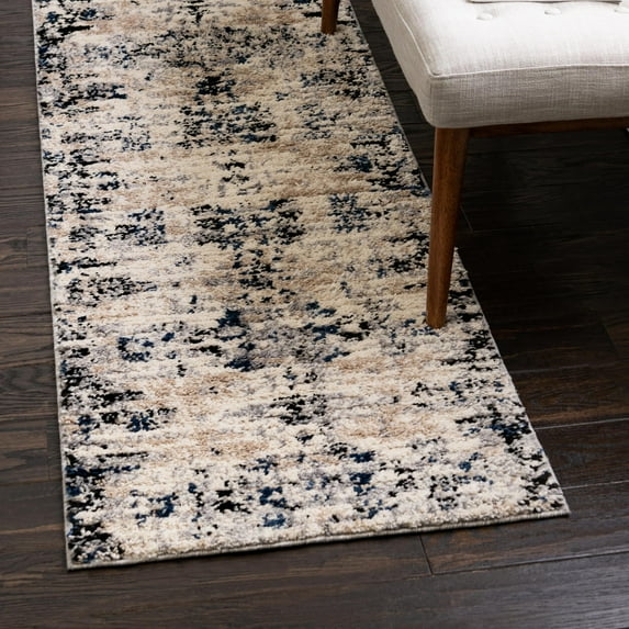 Unique Loom Tucson Collection Area Rug - Sonora (2' x 8' Runner Ivory/Black)