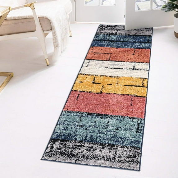 Unique Loom Tagine Collection Area Rug - Sophie (2' x 5' Runner Multi/Black)