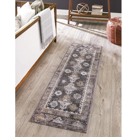 Unique Loom Springdale Eco Southwestern Area Rug, 2' 0 x 8' 0, Charcoal Gray