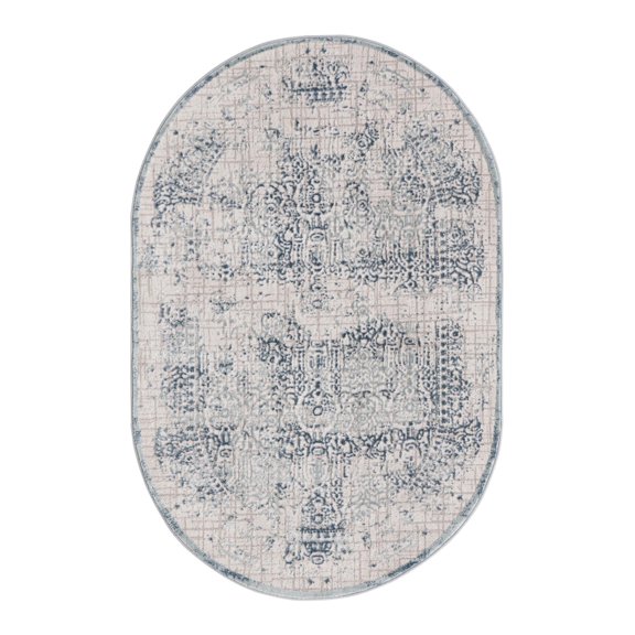 Unique Loom Aberdeen Collection Area Rug - Stanhope (4' x 6' Oval Blue/Gray)