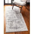 thumbnail image 1 of Unique Loom Stanhope Aberdeen Rug Gray/Beige 2' 7" x 6' 1" Runner Border Modern Perfect For Bathroom Hallway Mud Room Laundry Room, 1 of 8