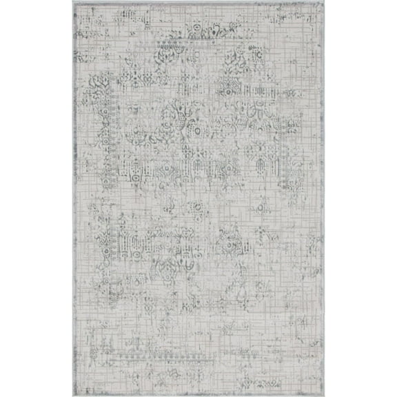 Unique Loom Stanhope Aberdeen Rug Gray/Beige 5' 1" x 8' Rectangle Border Modern Perfect For Living Room Bed Room Dining Room Office
