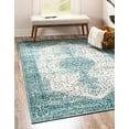 thumbnail image 1 of Unique Loom Star Ariel Rug Blue/Ivory 2' x 8' Runner Botanical Beach/Nautical Perfect For Bathroom Hallway Mud Room Laundry Room, 1 of 8