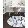 thumbnail image 1 of Unique Loom Ariel Collection Area Rug - Star (4' Round Blue/Ivory), 1 of 6