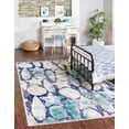 thumbnail image 1 of Unique Loom Star Ariel Rug Blue/Ivory 6' 1" x 9' Rectangle Botanical Beach/Nautical Perfect For Living Room Bed Room Dining Room Office, 1 of 7