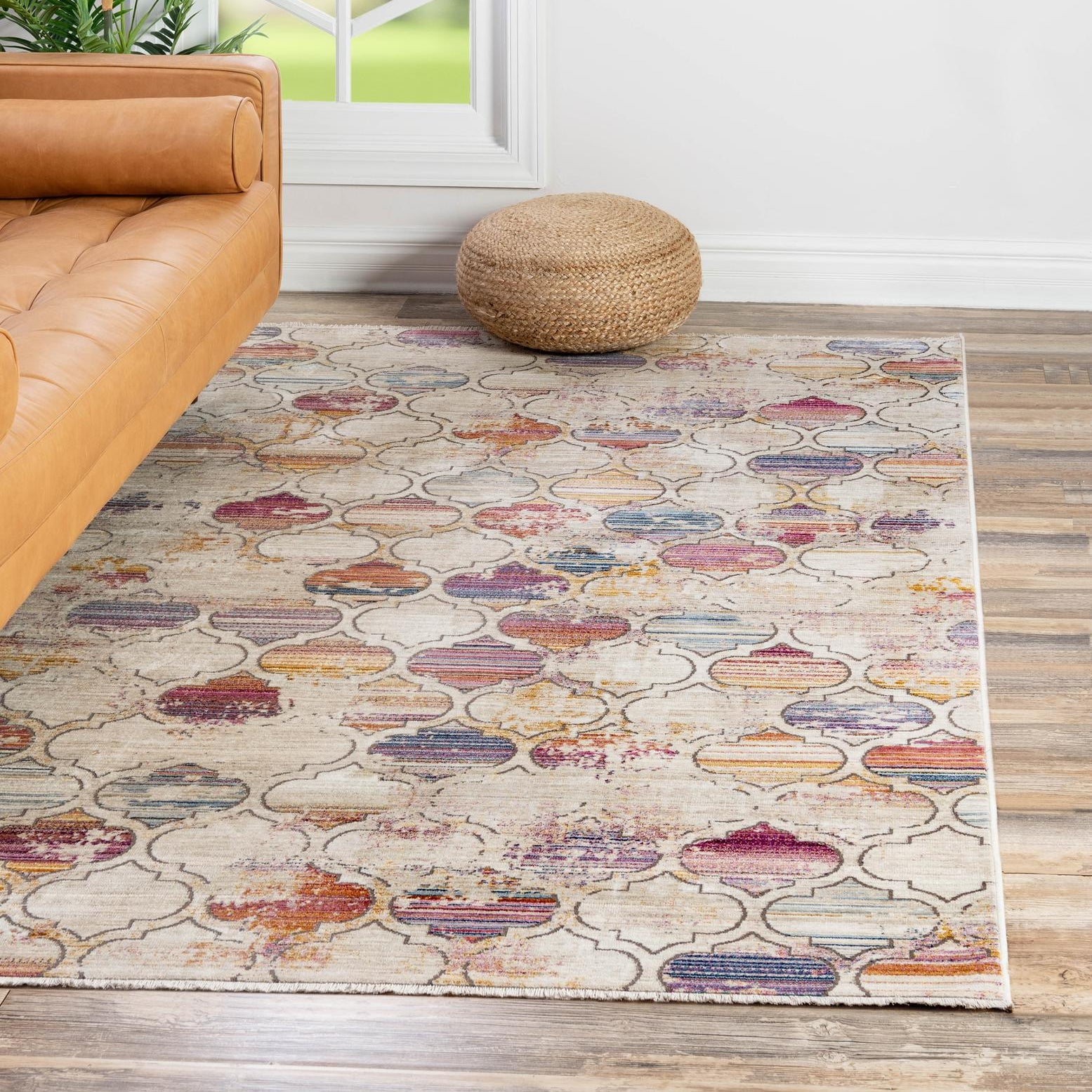 Deepa 8' x 10' Multicolor Geometric Synthetic Area Rug