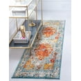 thumbnail image 1 of Unique Loom Strada Rosso Rug Orange/Beige 2' x 6' 1" Runner Border Contemporary Perfect For Bathroom Hallway Mud Room Laundry Room, 1 of 6