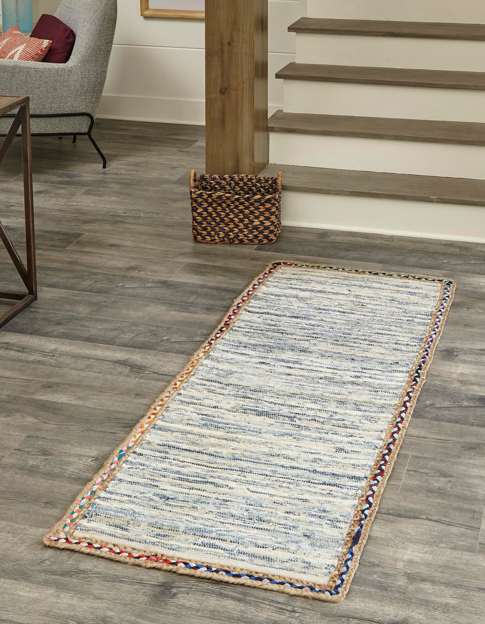 Braided Indian Rugs, Hand Woven Jute Rugs Runners Bathroom Rugs