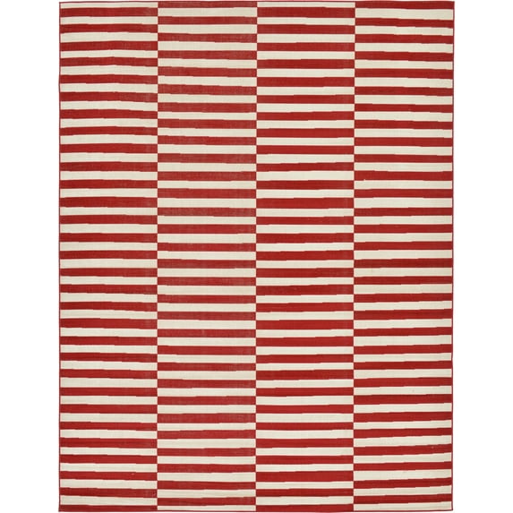Unique Loom Striped Traditional Area Rugs, Red